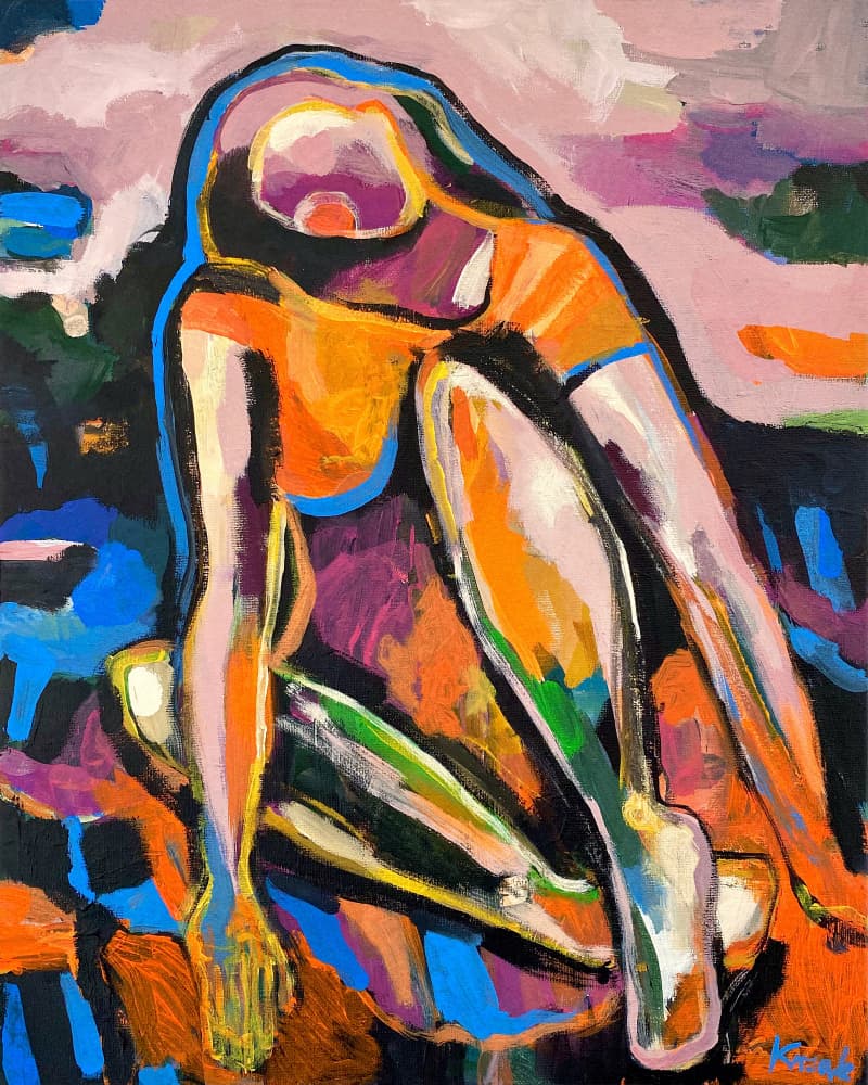 Colorful Abstract Woman by Magdalena  Krzak — canvas wall art