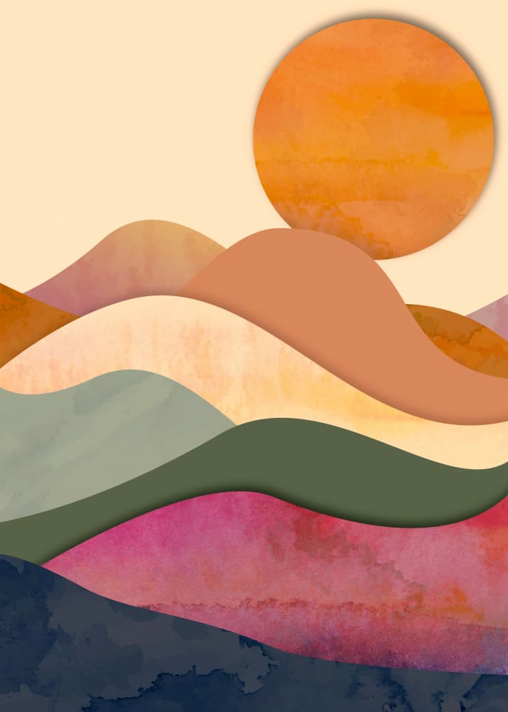 Layered Desert Hills by EMELIEmaria — canvas wall art