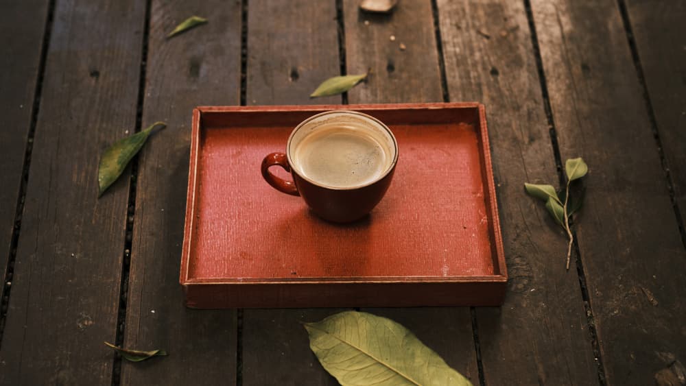 Warm Coffee and Leaves by engin akyurt — canvas wall art