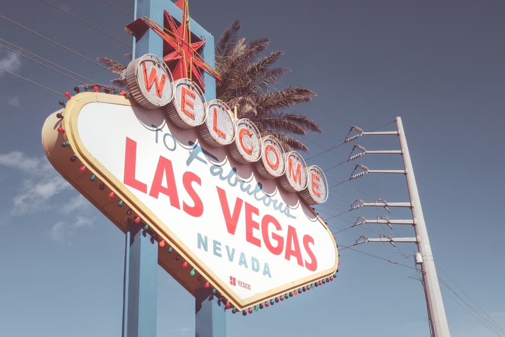 Iconic Las Vegas Welcome by Old Artists Studio III — canvas wall art