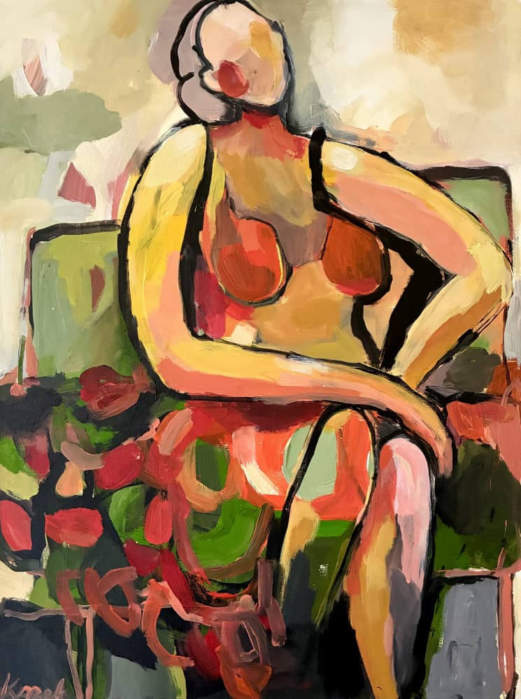 Colorful Nude Figure by Magdalena  Krzak — canvas wall art