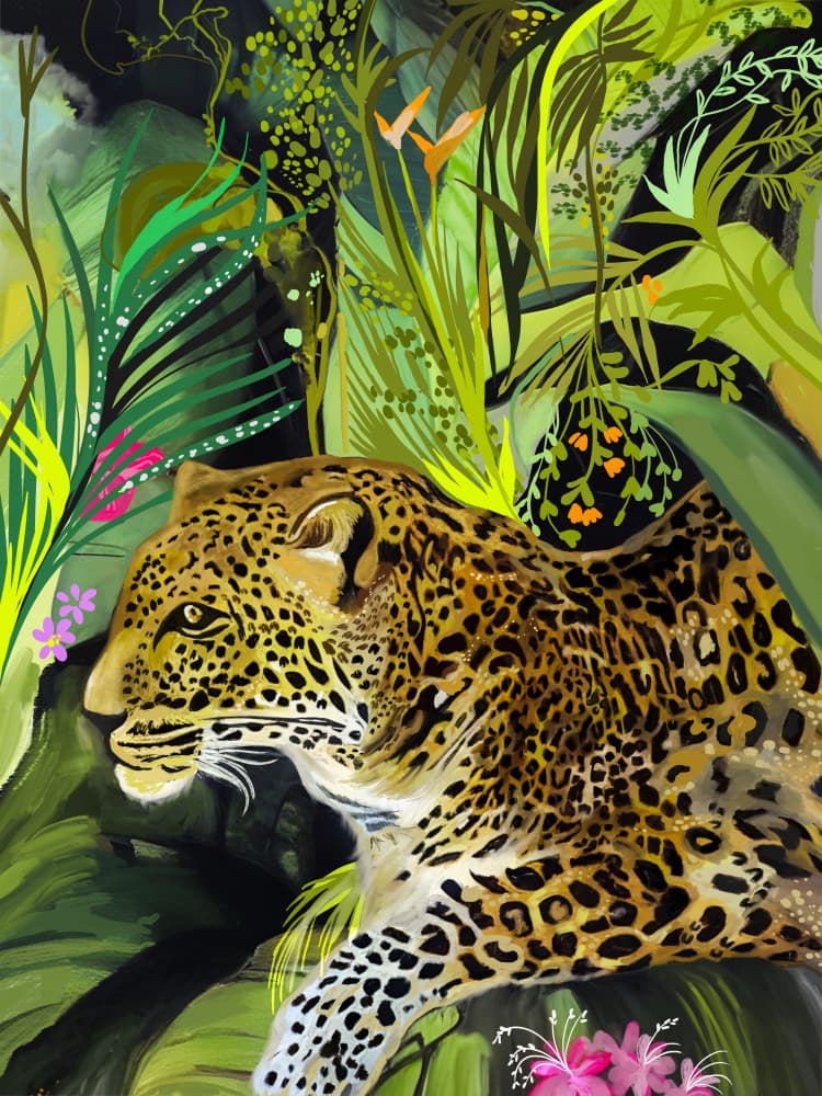 Wild Jungle Leopard by Josie George — canvas wall art