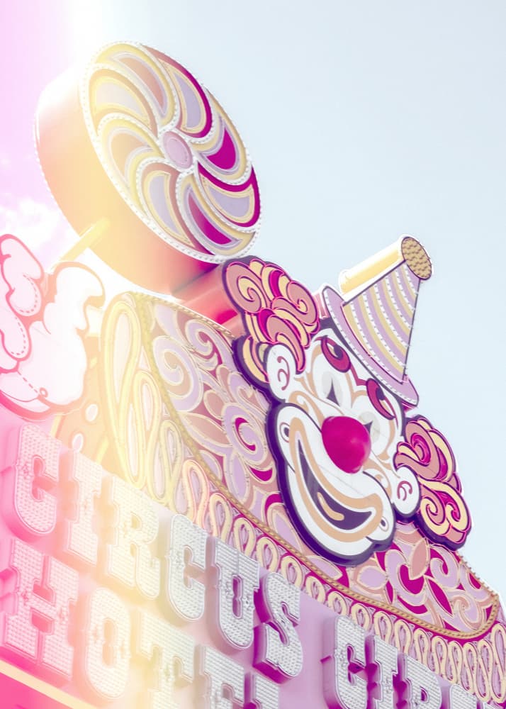Retro Clown Circus Sign by Old Artists Studio III — canvas wall art