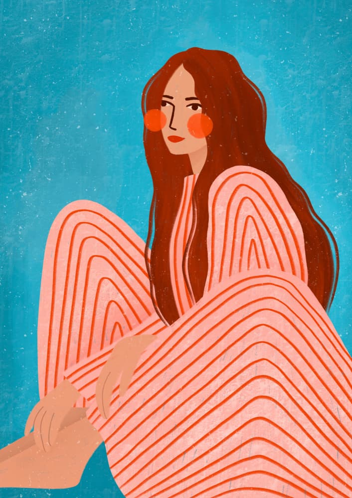 Serene Striped Woman by Bea Müller — canvas wall art