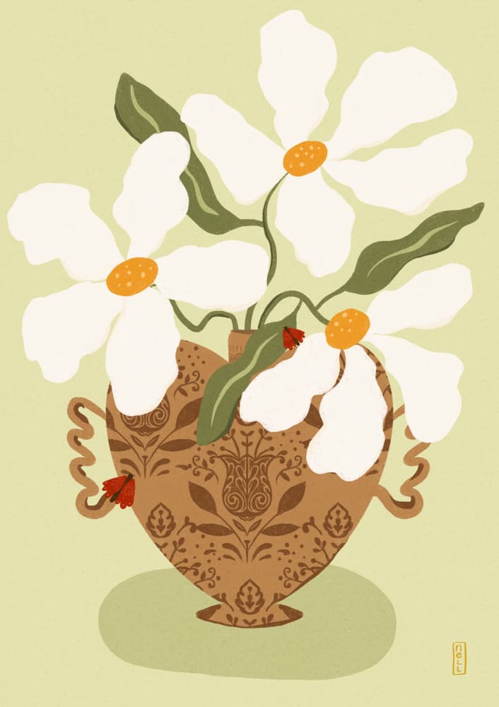 Whimsical Floral Heart by Dirkie Nell — canvas wall art