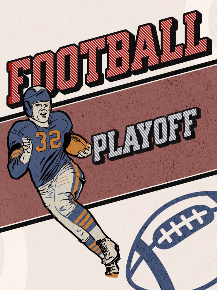 Retro Football Playoff by Old Artists Studio IV — canvas wall art