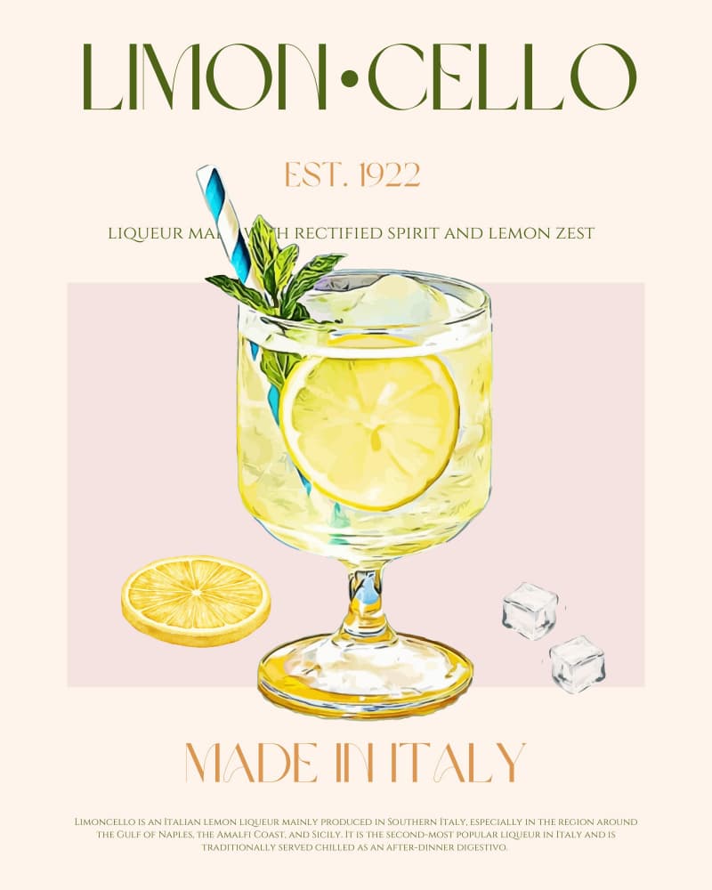 Limoncello Summer Drink by Nazma Khokhar — canvas wall art