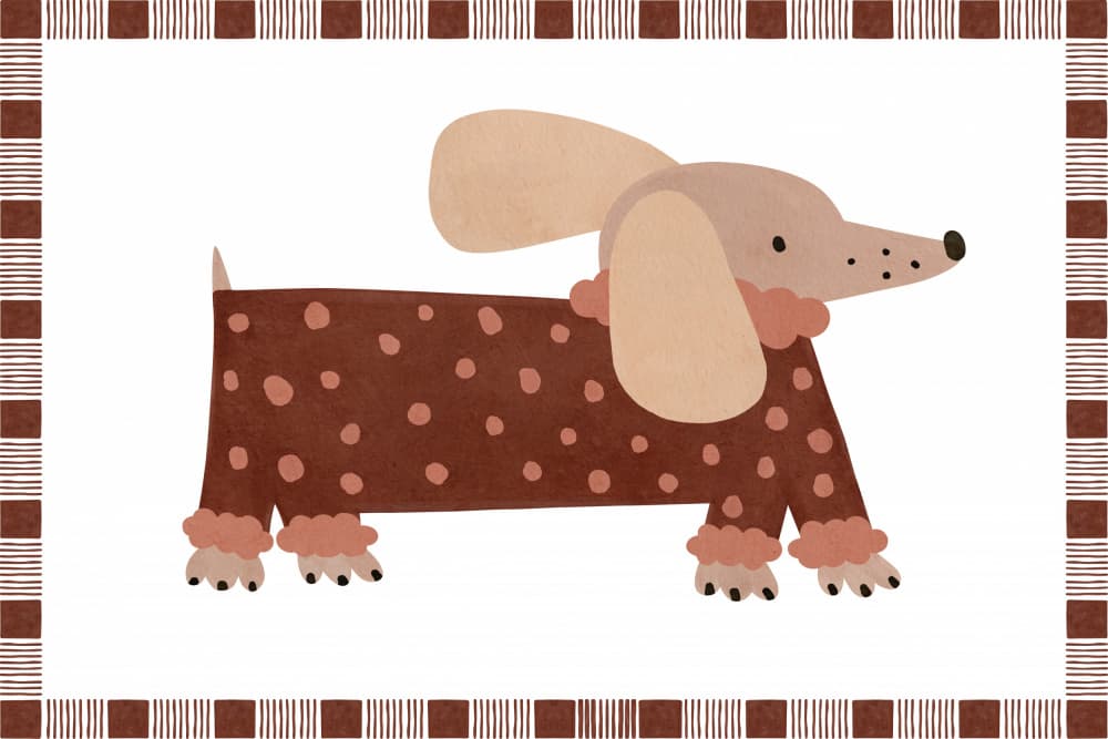 Dotted Dachshund by Treechild — canvas wall art