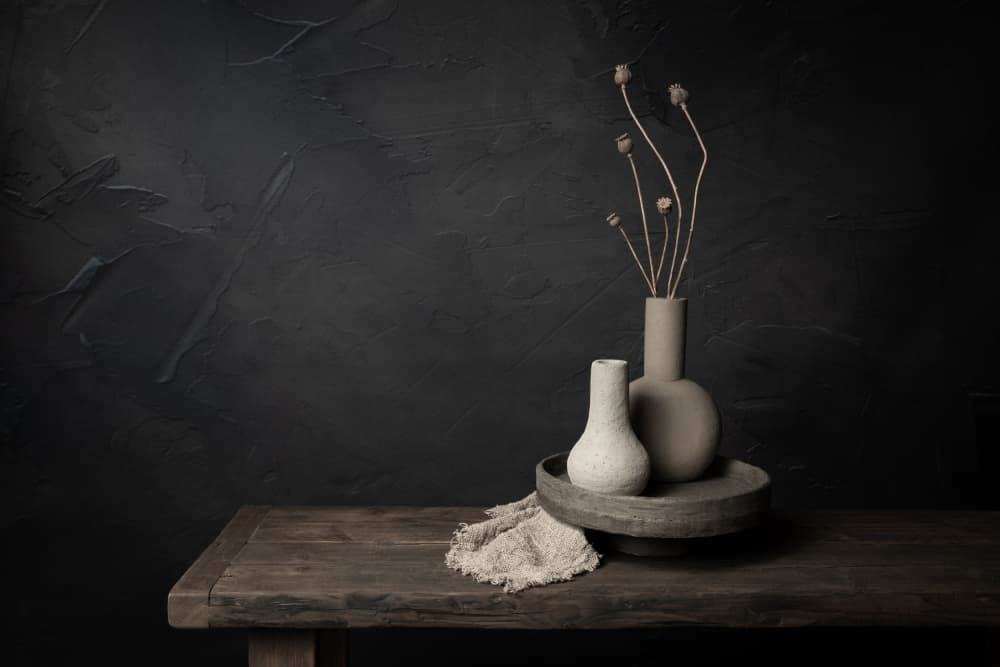 Rustic Vases Dark Still Life by Mayra Pama — canvas wall art