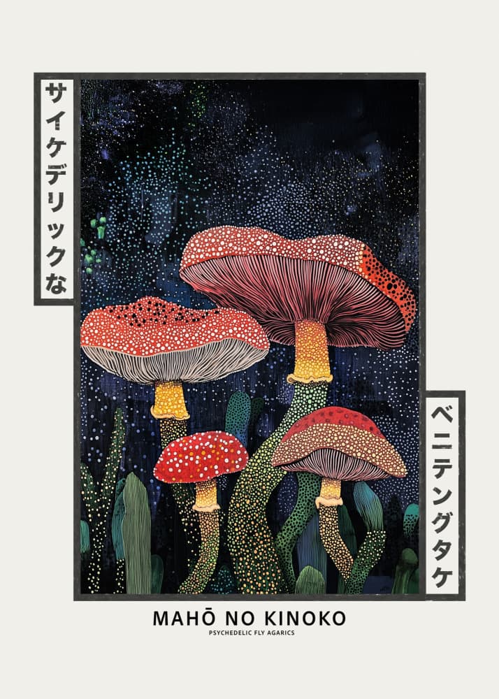 Magic Night Mushrooms by Old Artists Studio IV — canvas wall art