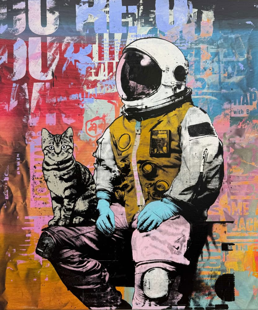 Astronaut Cat Adventure by Микола Курилюк — canvas wall art