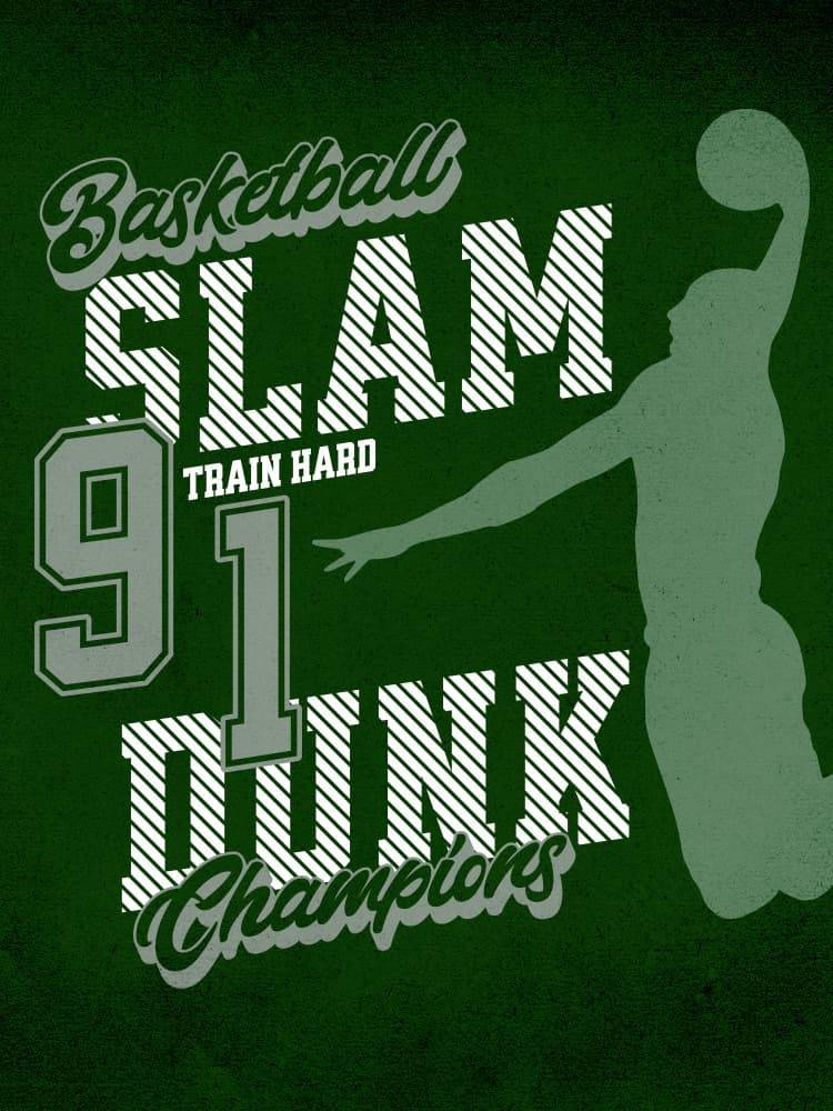 Basketball Slam Dunk by Old Artists Studio IV — canvas wall art