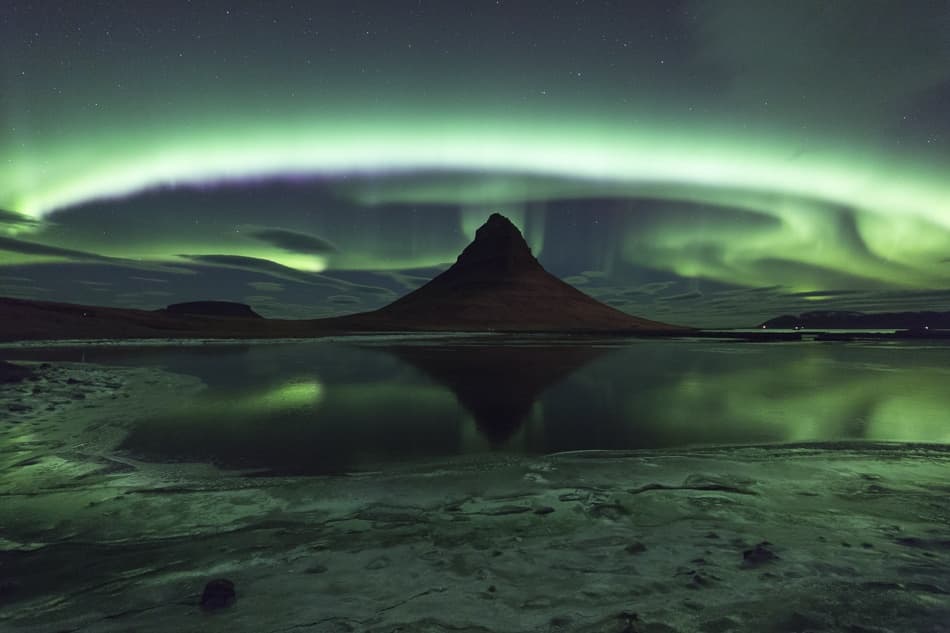 Kirkjufell Aurora Reflection by Philip Eaglesfield — canvas wall art