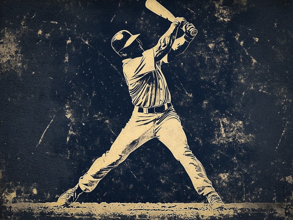 Vintage Baseball Swing by Old Artists Studio IV — canvas wall art