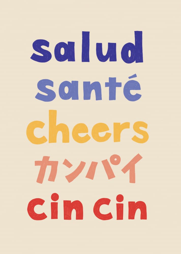 Multilingual Cheers by Rio Soléy — canvas wall art