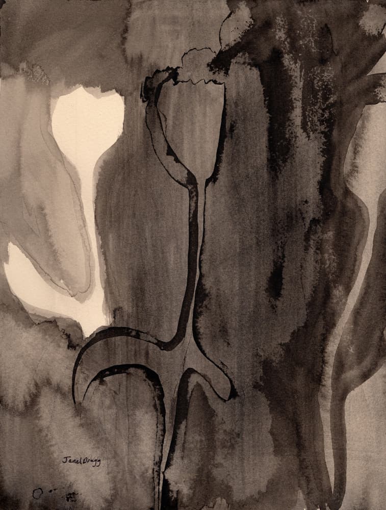 Moody Botanical Silhouette by Janel Bragg — canvas wall art