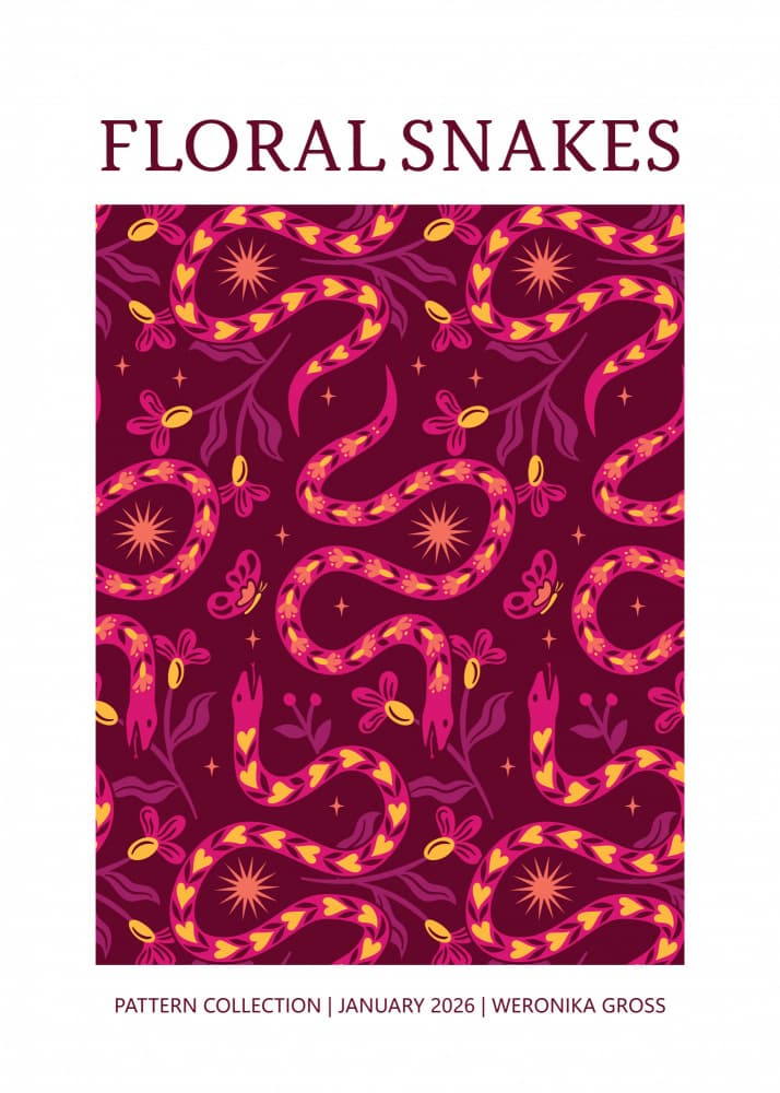 Mystical Floral Snakes by Weronika Gross — canvas wall art