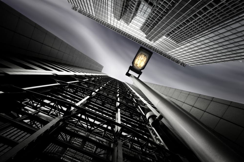 Upward City Light View by Akira TAKAUE — canvas wall art