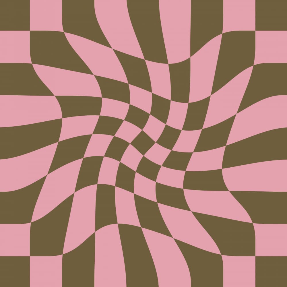 Wavy Pink Checkerboard by Galaxy Eyes — canvas wall art