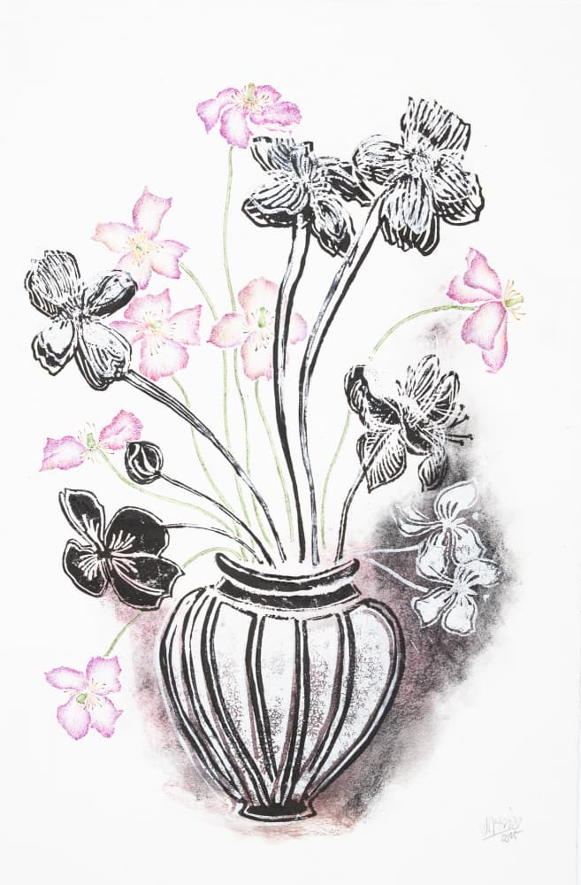Graphic Pink Blooms by Mette Rix — canvas wall art