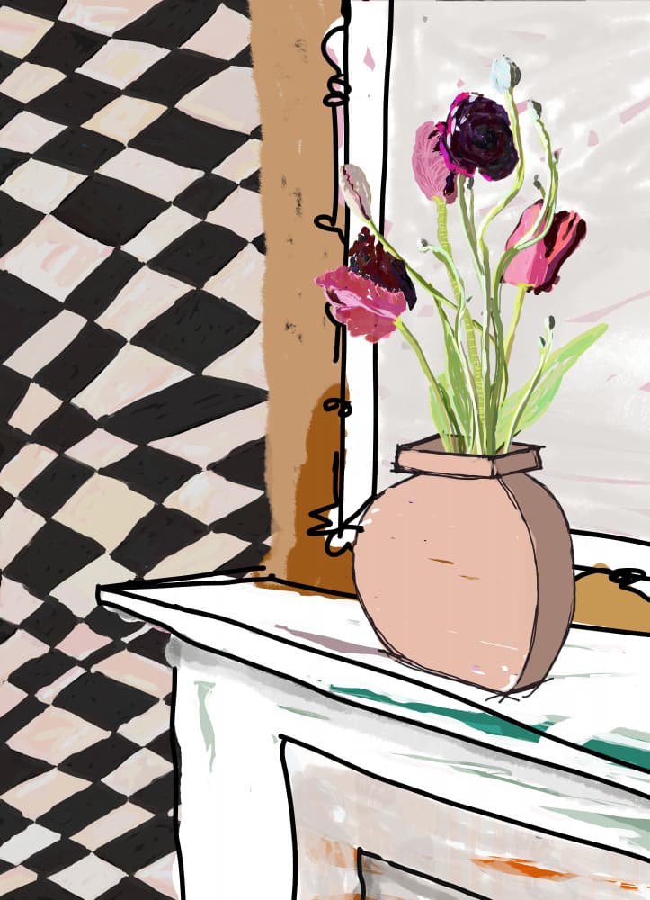 Window Sill Blooms by XHOZUCAN — canvas wall art