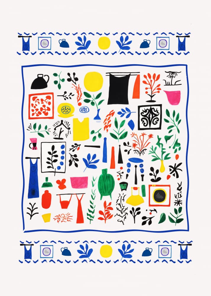 Colorful Folk Art Collection by Old Artists Studio IV — canvas wall art