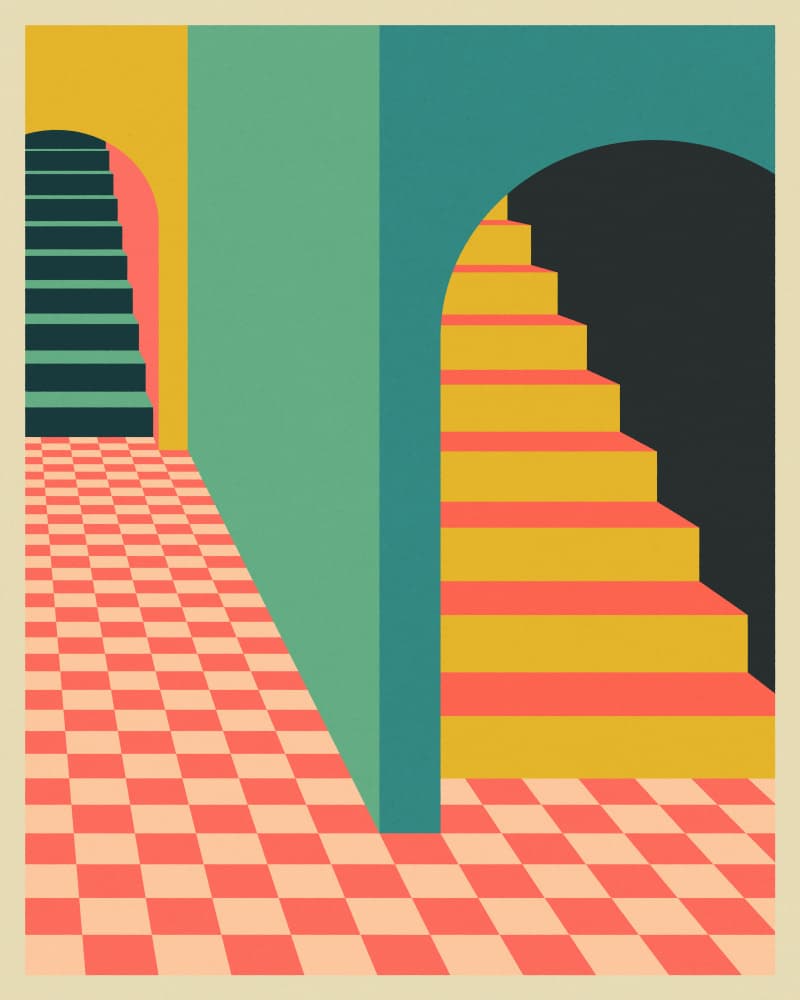 Vibrant Geometric Archways by Jazzberry Blue — canvas wall art