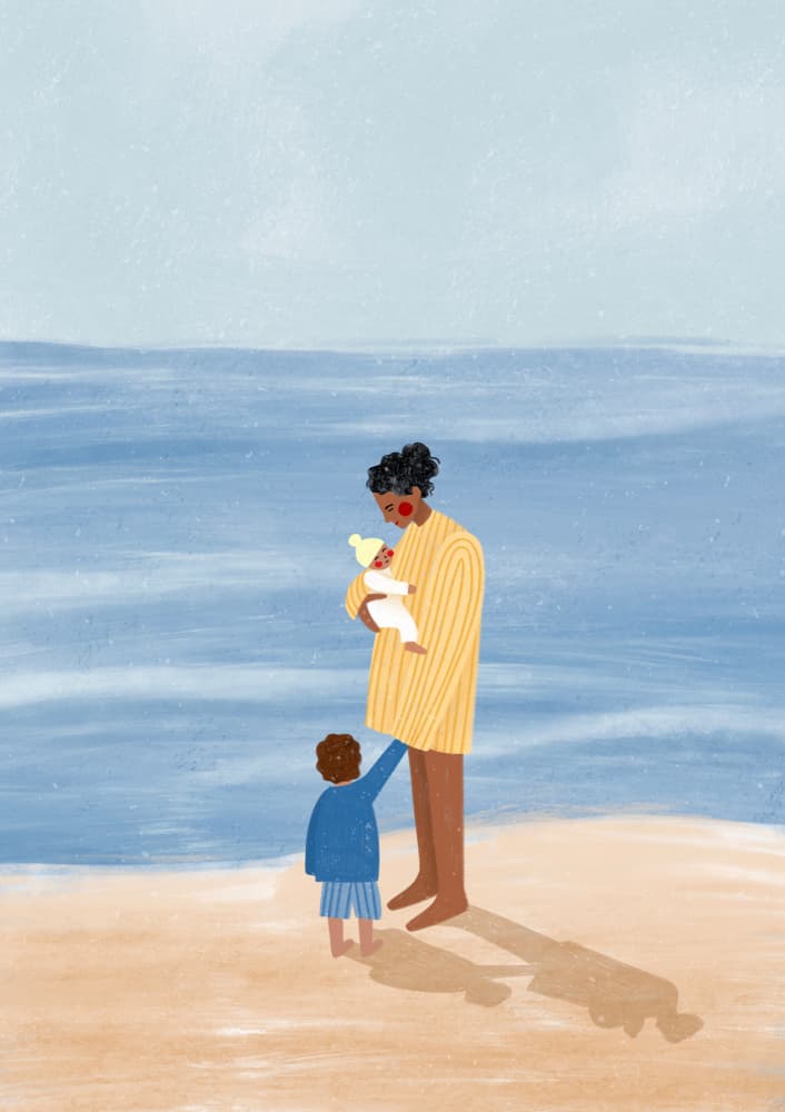 Family Beach Day by Bea Müller — canvas wall art