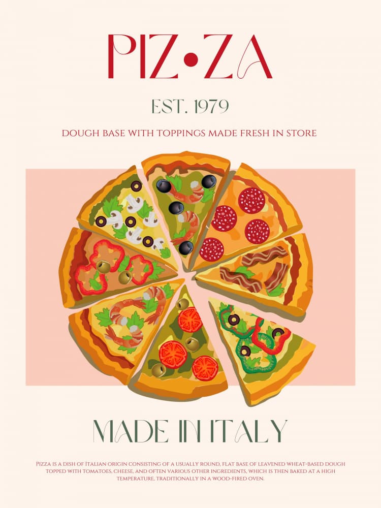 Italian Pizza Slices by Nazma Khokhar — canvas wall art