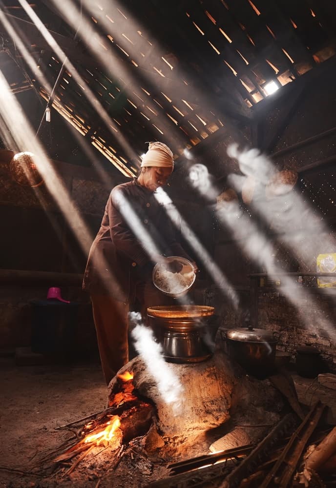 Sunlit Rustic Cooking by Girdan Nasution — canvas wall art