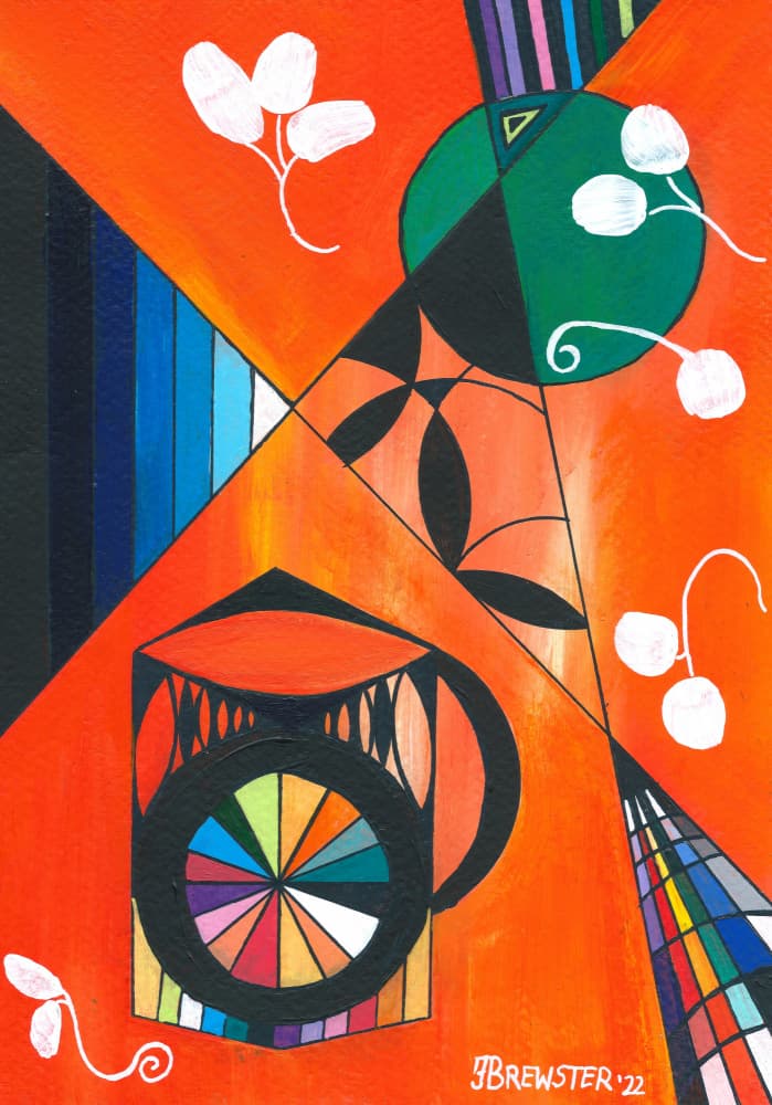 Vibrant Geometric Composition by Janine Brewster — canvas wall art