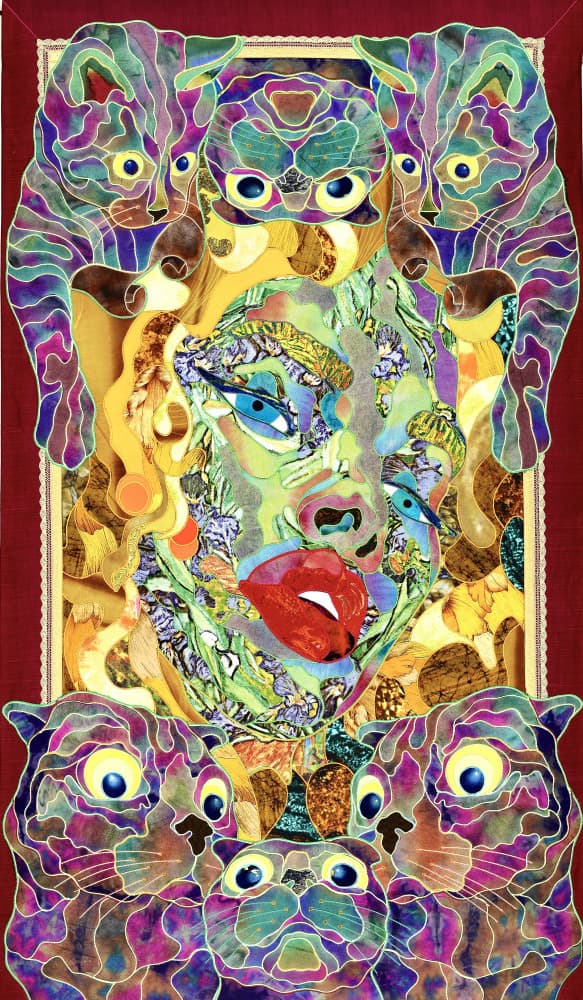 Surreal Feline Mosaic by Kostyantin Malginov — canvas wall art