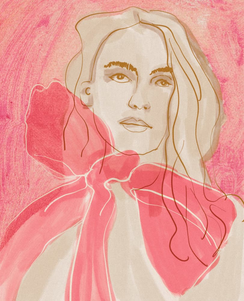 Elegant Pink Fashion Portrait by Beate Tubach — canvas wall art
