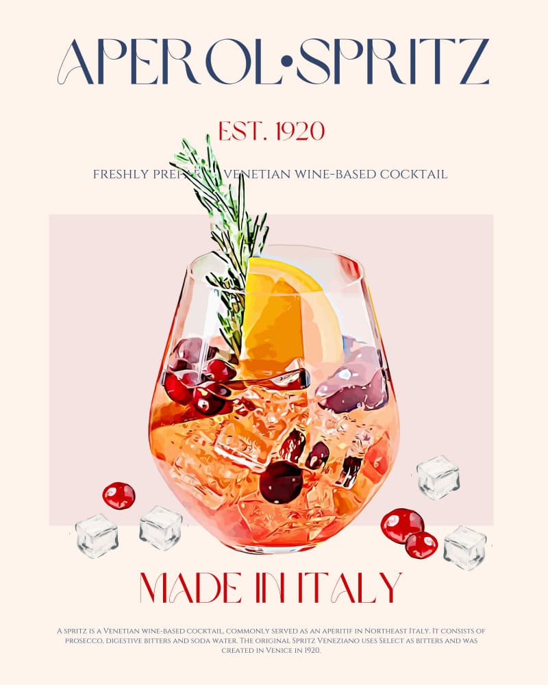 Refreshing Italian Spritz by Nazma Khokhar — canvas wall art