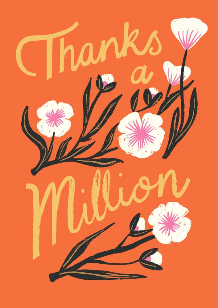 Thanks A Million Flowers by Charlotte Trudgett — canvas wall art