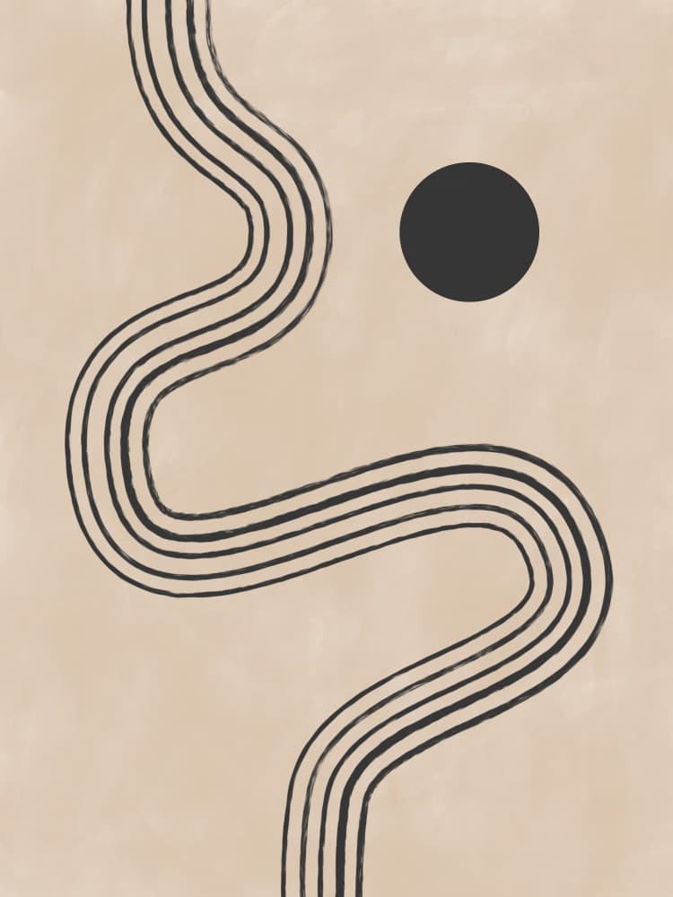 Flowing Lines Abstract by Elena Ristova — canvas wall art