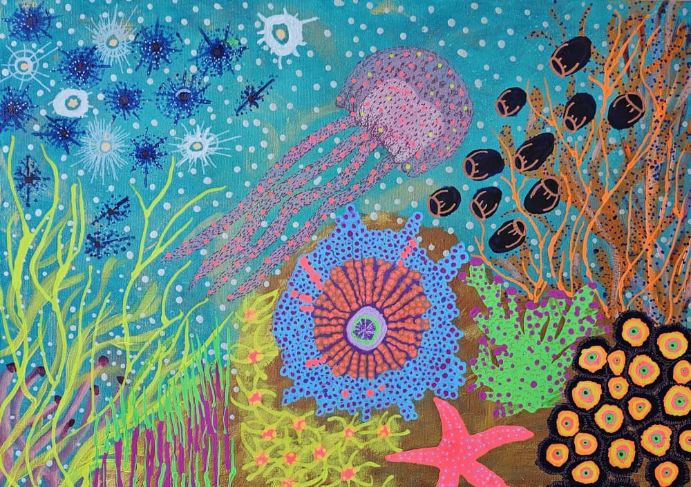 Colorful Underwater World by Olea Huuska — canvas wall art