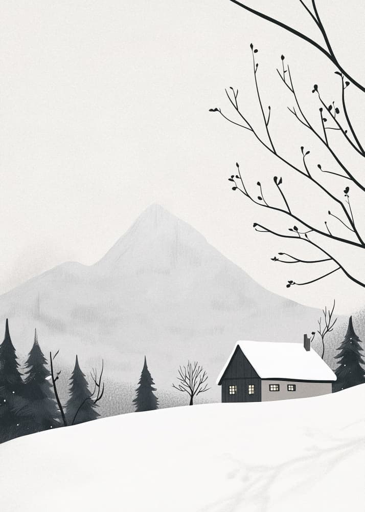 Cozy Winter Cabin by Old Artists Studio IV — canvas wall art