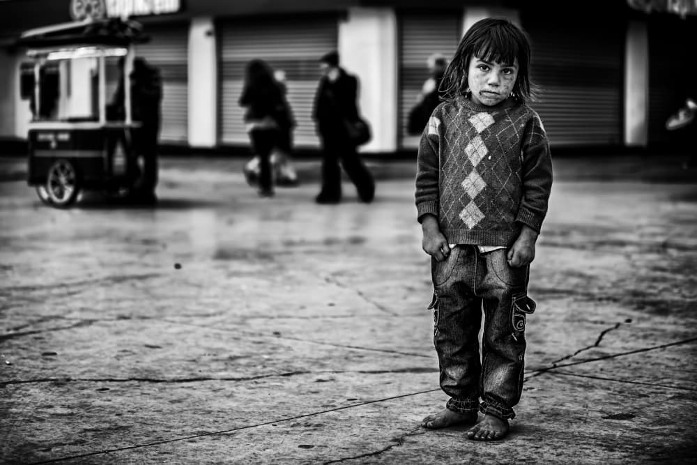 Barefoot City Child by Seyhan Terzioglu — canvas wall art