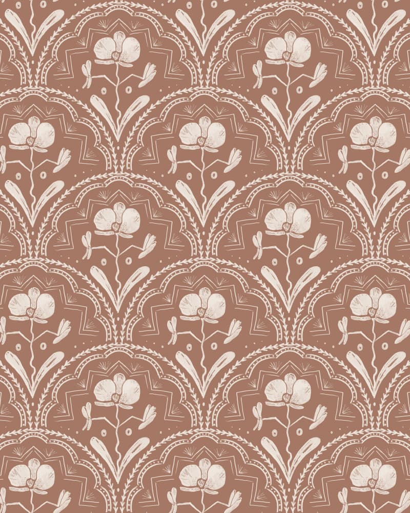 Boho Orchid Tiles Pattern by Anis Illustration — canvas wall art