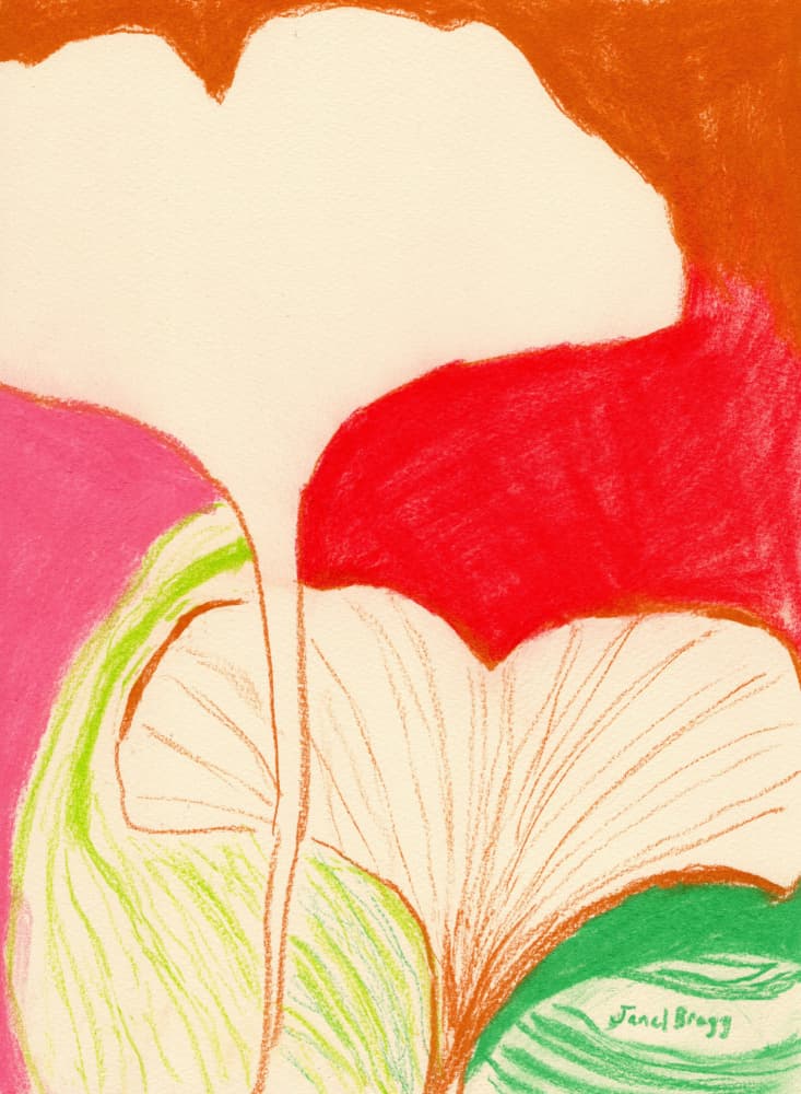 Ginkgo Leaves Abstract by Janel Bragg — canvas wall art