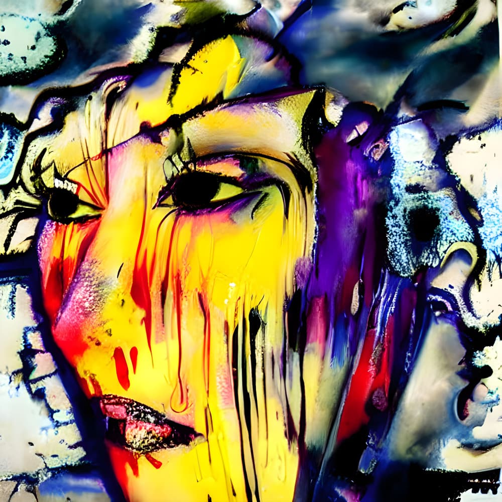 Vivid Emotional Portrait by mnemonixART — canvas wall art