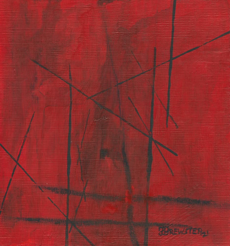 Abstract Red Lines by Janine Brewster — canvas wall art