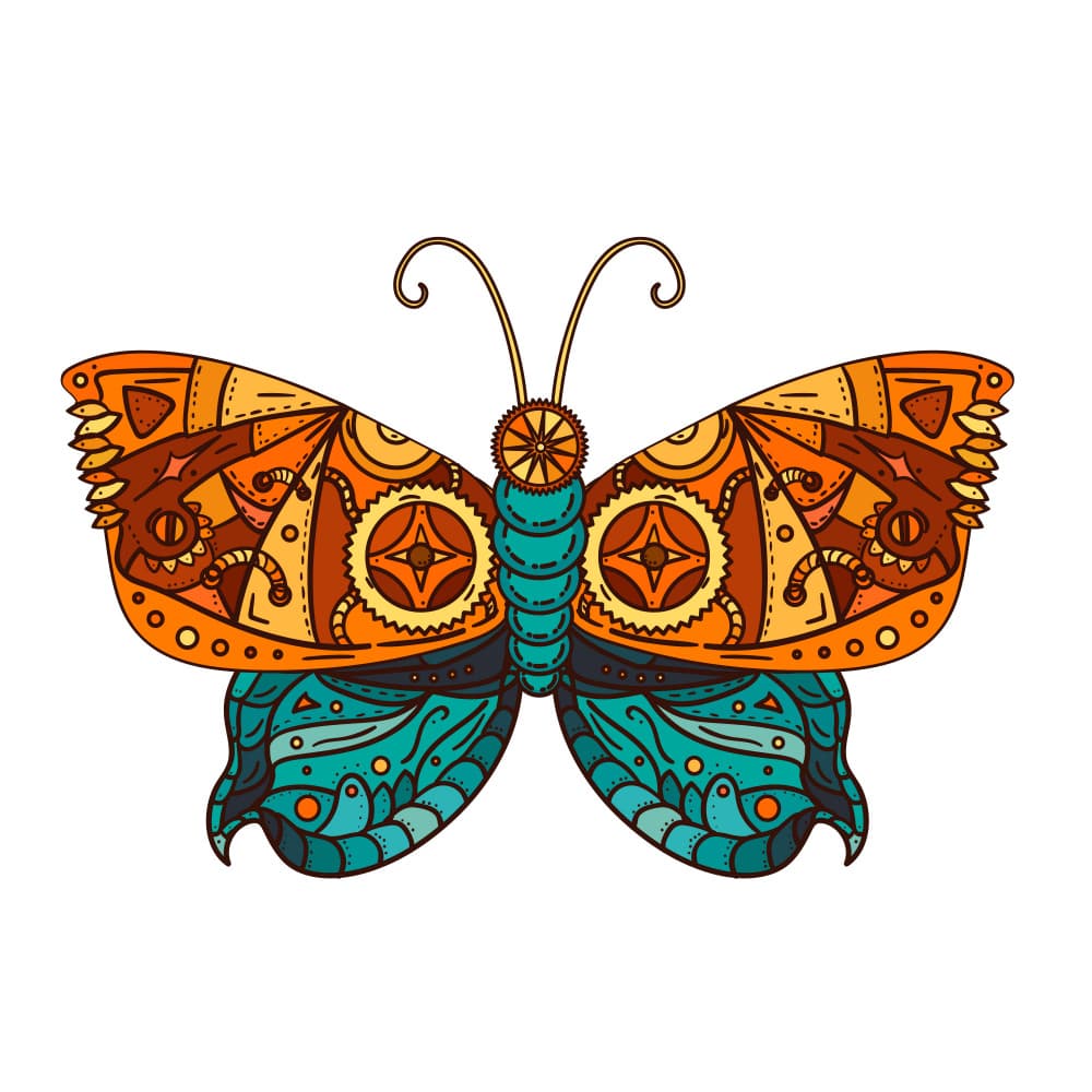 Steampunk Butterfly by Marika Barsrsind — canvas wall art