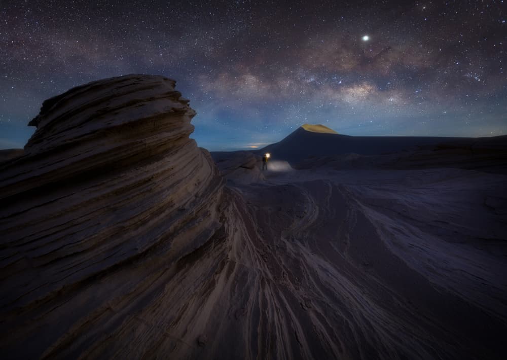 Lone Explorer Under Milky Way by Selions（陈磊） — canvas wall art