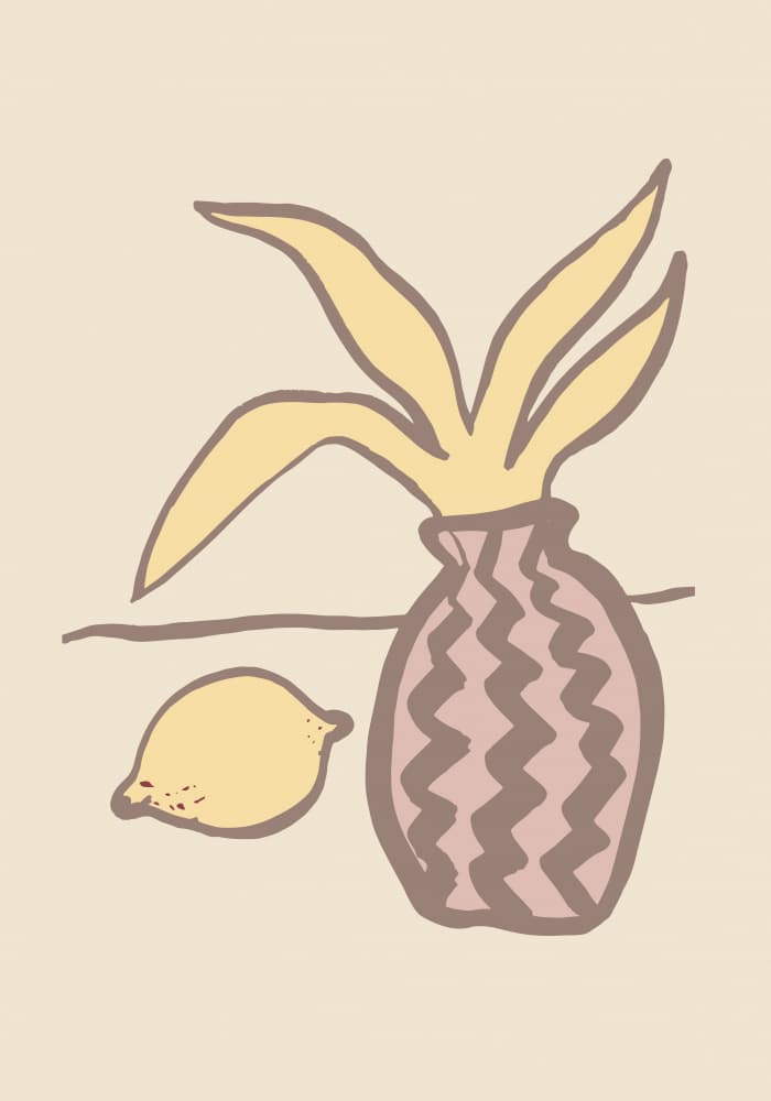 Boho Lemon Still Life by Old Artists Studio — canvas wall art