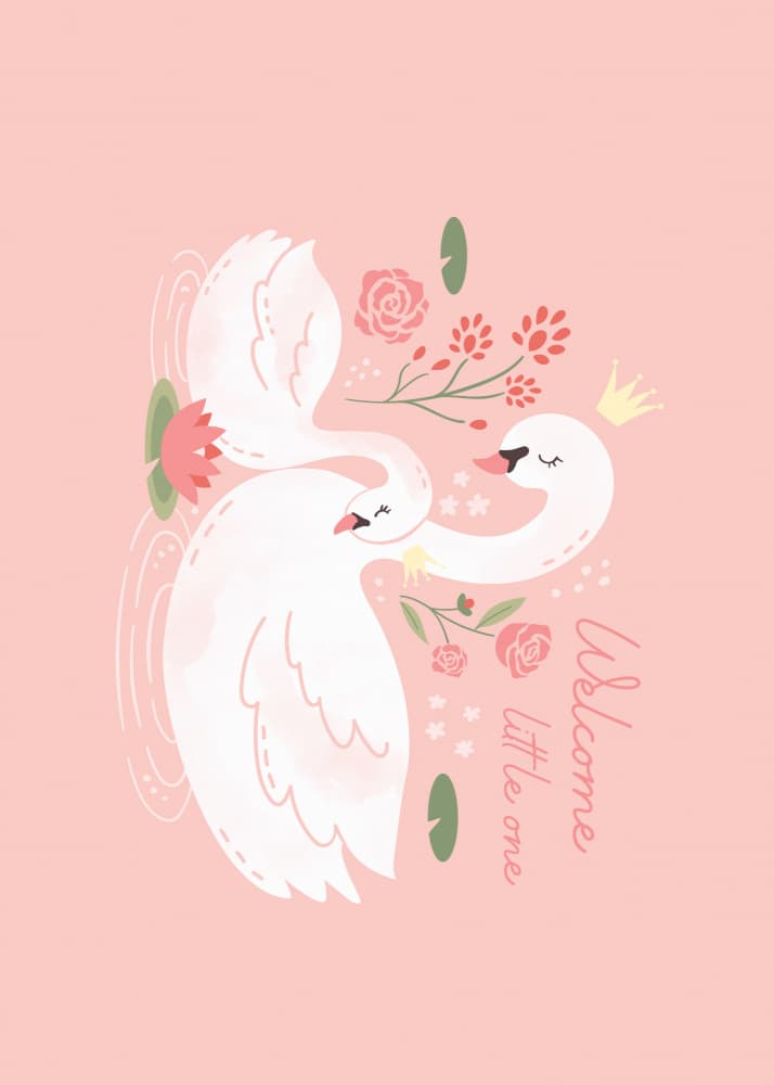 Royal Swan Welcome by Weronika Gross — canvas wall art