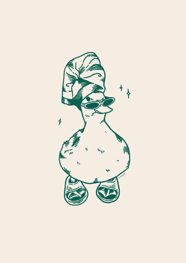 Cool Duck Spa Day by Tara Royle — canvas wall art