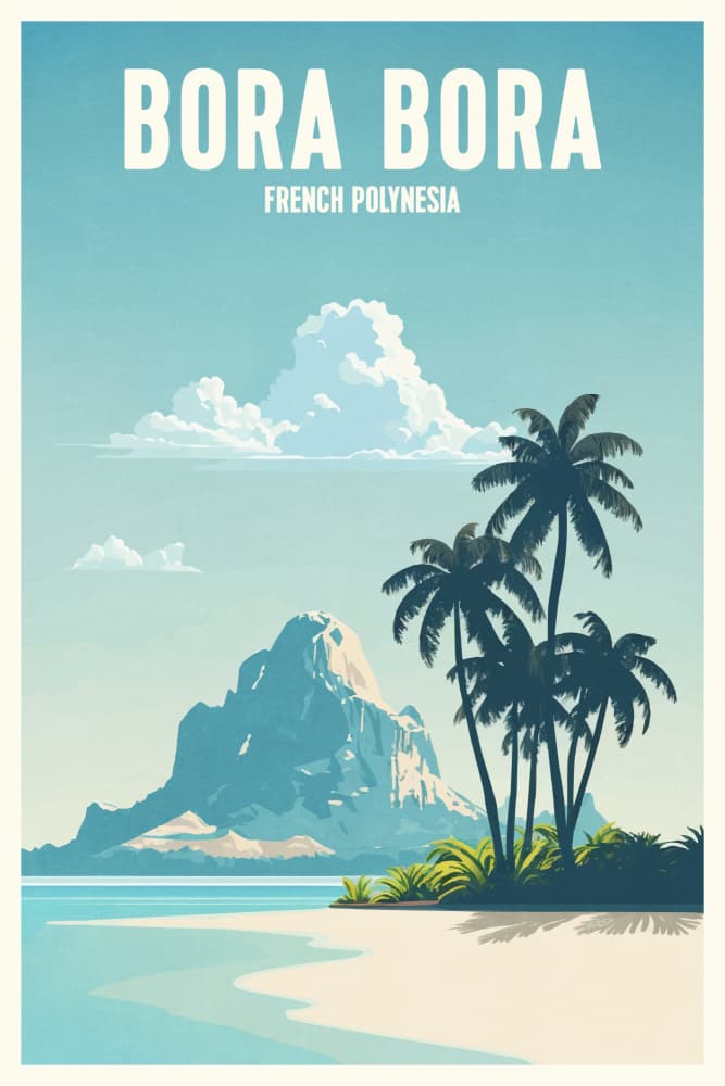 Bora Bora Island Paradise by thomas chedeville — canvas wall art