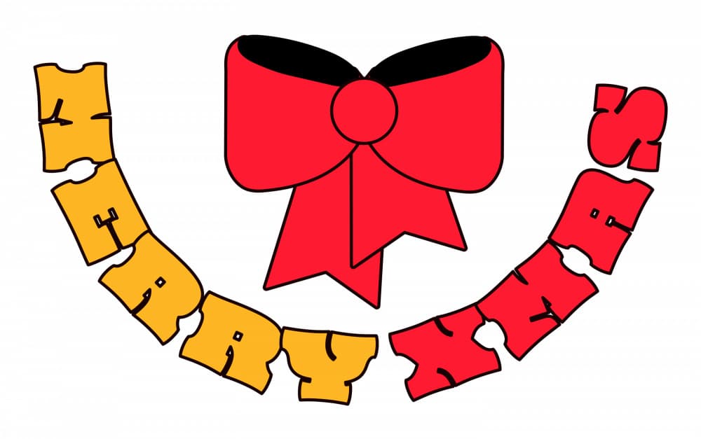 Merry Christmas Bow by Marika Barsrsind — canvas wall art